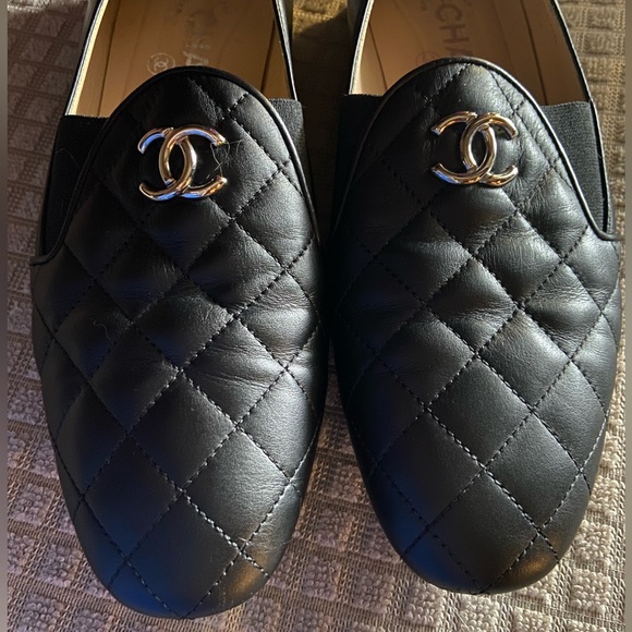 CHANEL 2013 Excellent Vintage Quilted super soft Lambskin Leather Loafers.US sz6 - Picture 12 of 16